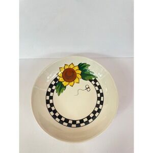 Mary Engelbreit Gaetano Pottery Sunflower Bee Pasta Bowl 12" Vintage 1999 USA